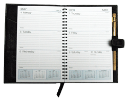 Wire Bound Spiral Leather Weekly Planners