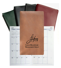tan faux leather monthly pocket planner