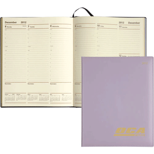 lilac bonded leather desk planner