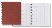 tan wirebound monthly desk size planner