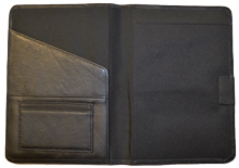 inside black classic leather weekly monthly planner