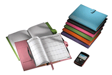 colored Napa leather planners